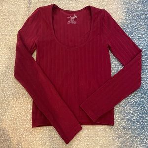 Free People Red Sparkle Long Sleeve
